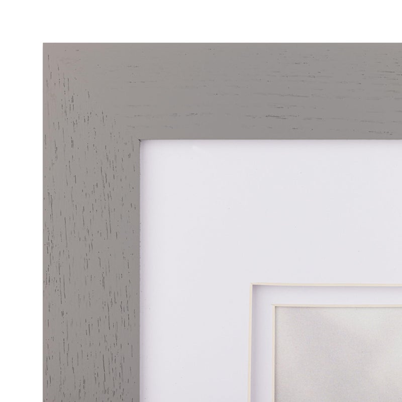 Gallery Solutions 10x20 Picture Frame - Flat Grey Wall Mount, Double White Mat, Versatile Poster Frame for 5x7 Photos - Image 4